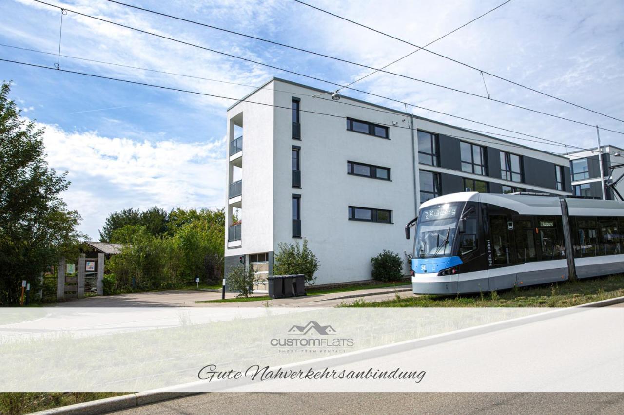Ferienwohnung Customflats - Tiefgarage - Terrasse - Uninähe Ulm Exterior foto
